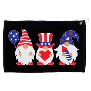 4th of July Lawn Gnomes USA Grommeted Golf Towel