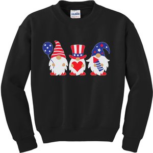 4th of July Lawn Gnomes USA Kids Sweatshirt