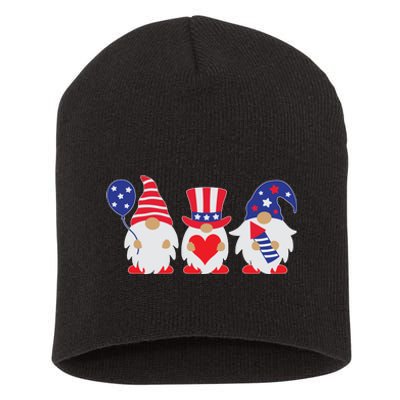 4th of July Lawn Gnomes USA Short Acrylic Beanie