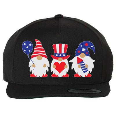 4th of July Lawn Gnomes USA Wool Snapback Cap