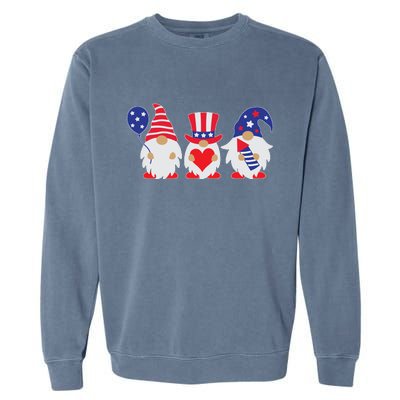 4th of July Lawn Gnomes USA Garment-Dyed Sweatshirt