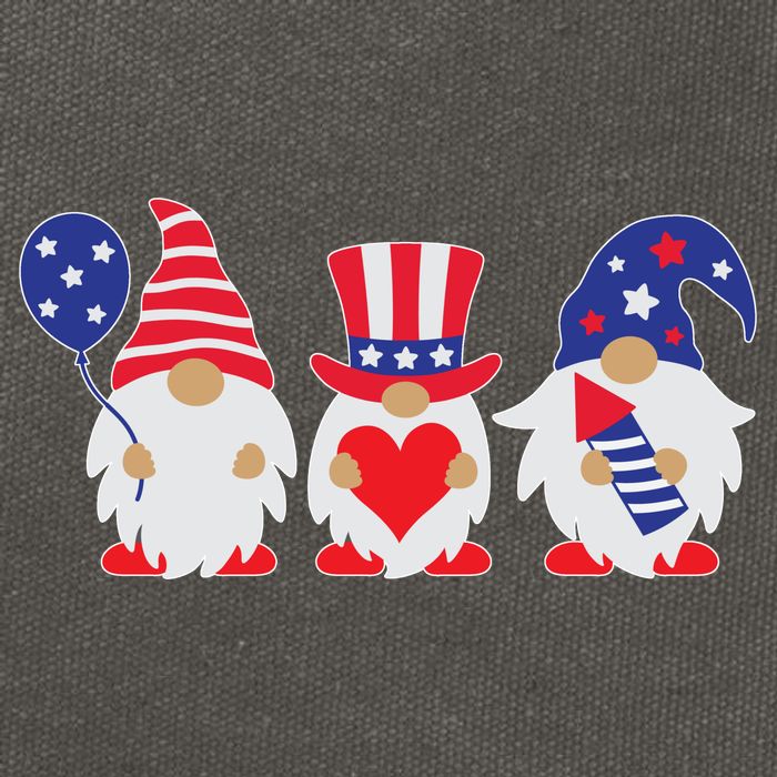 4th of July Lawn Gnomes USA Cotton Canvas Backpack