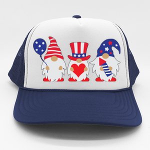 4th of July Lawn Gnomes USA Trucker Hat