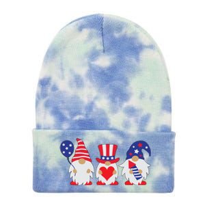 4th of July Lawn Gnomes USA Tie Dye 12in Knit Beanie