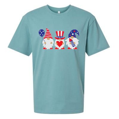 4th of July Lawn Gnomes USA Sueded Cloud Jersey T-Shirt