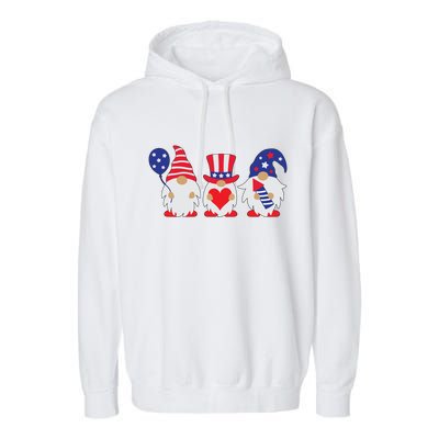 4th of July Lawn Gnomes USA Garment-Dyed Fleece Hoodie