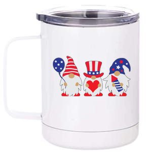 4th of July Lawn Gnomes USA 12 oz Stainless Steel Tumbler Cup