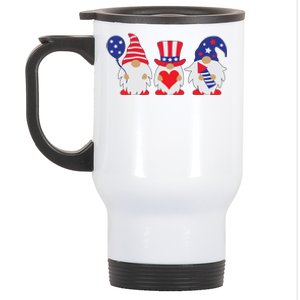 4th of July Lawn Gnomes USA Stainless Steel Travel Mug