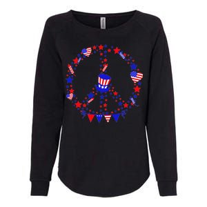 4th Of July Patriotic Peace Sign Womens California Wash Sweatshirt