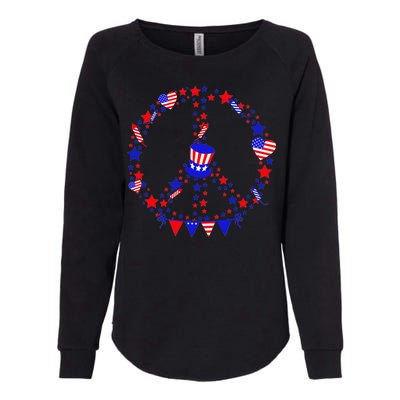 4th Of July Patriotic Peace Sign Womens California Wash Sweatshirt