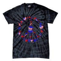 4th Of July Patriotic Peace Sign Tie-Dye T-Shirt