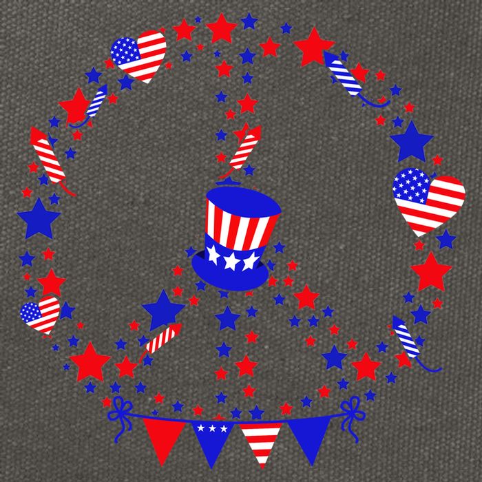 4th Of July Patriotic Peace Sign Cotton Canvas Backpack