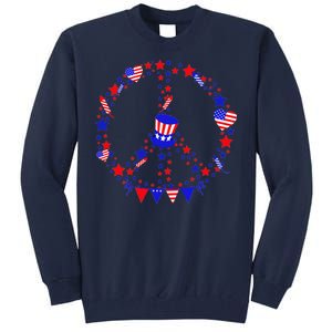 4th Of July Patriotic Peace Sign Tall Sweatshirt