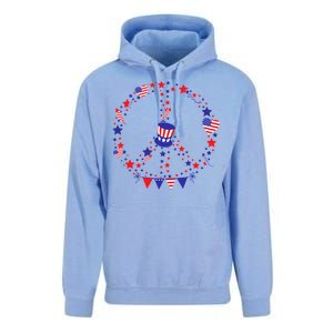 4th Of July Patriotic Peace Sign Unisex Surf Hoodie