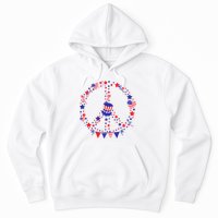 4th Of July Patriotic Peace Sign Hoodie
