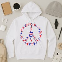 4th Of July Patriotic Peace Sign Hoodie