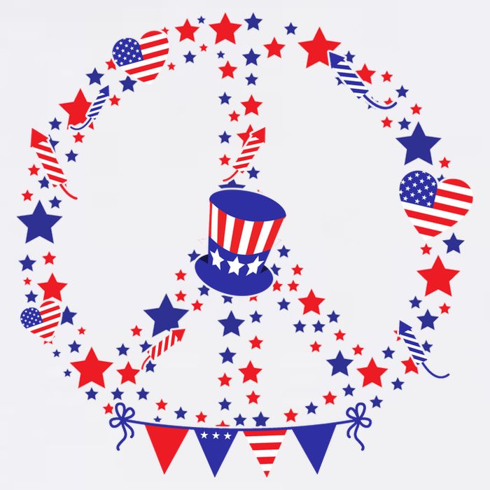 4th Of July Patriotic Peace Sign Hoodie
