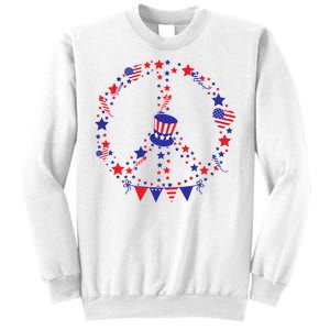 4th Of July Patriotic Peace Sign Sweatshirt