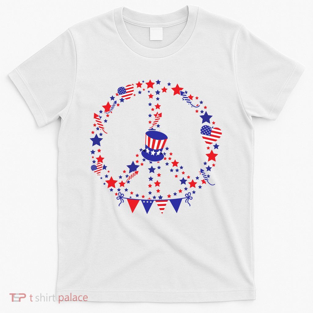 4th Of July Patriotic Peace Sign T-Shirt