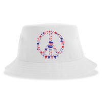 4th Of July Patriotic Peace Sign Sustainable Bucket Hat