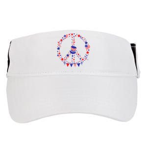 4th Of July Patriotic Peace Sign Adult Drive Performance Visor