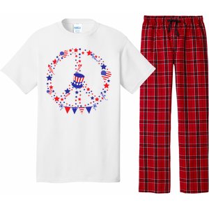 4th Of July Patriotic Peace Sign Pajama Set