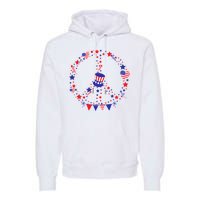 4th Of July Patriotic Peace Sign Premium Hoodie