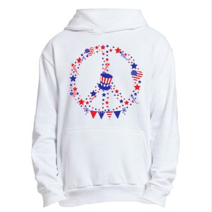 4th Of July Patriotic Peace Sign Urban Pullover Hoodie