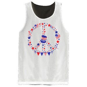 4th Of July Patriotic Peace Sign Mesh Reversible Basketball Jersey Tank