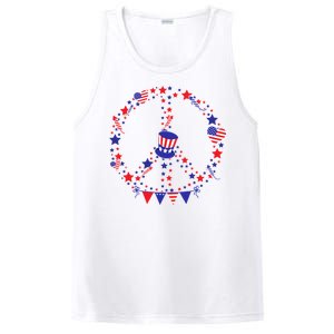 4th Of July Patriotic Peace Sign PosiCharge Competitor Tank