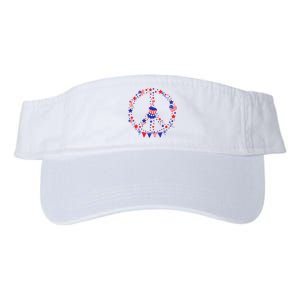 4th Of July Patriotic Peace Sign Valucap Bio-Washed Visor