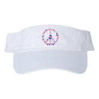 4th Of July Patriotic Peace Sign Valucap Bio-Washed Visor