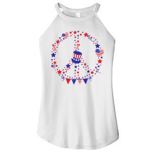 4th Of July Patriotic Peace Sign Women's Perfect Tri Rocker Tank