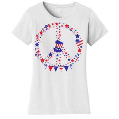 4th Of July Patriotic Peace Sign Women's T-Shirt