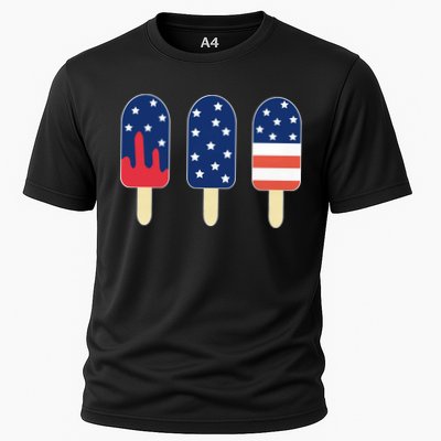 4th of July Popsicle Red White Blue American Flag Performance Shirt