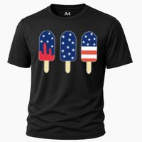 4th of July Popsicle Red White Blue American Flag Cooling Performance Crew T-Shirt