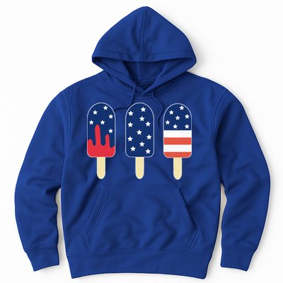 4th of July Popsicle Red White Blue American Flag Hoodie