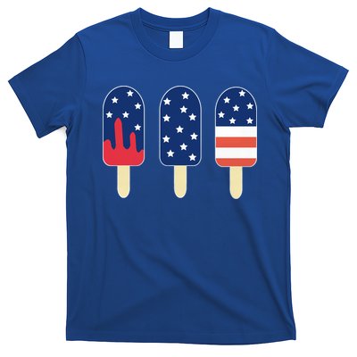 4th of July Popsicle Red White Blue American Flag T-Shirt