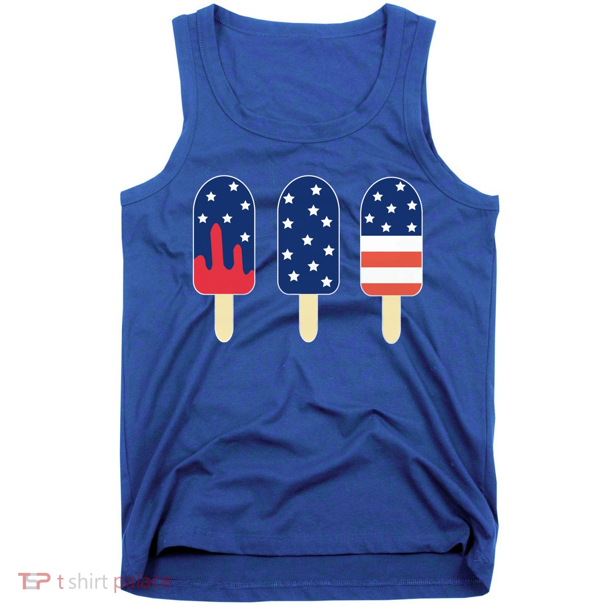 4th of July Popsicle Red White Blue American Flag Tank Top