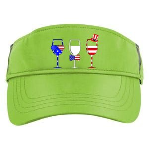 4th Of July Red White Blue Wine USA Glasses Adult Drive Performance Visor