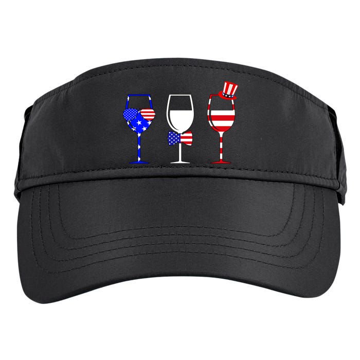 4th Of July Red White Blue Wine USA Glasses Adult Drive Performance Visor