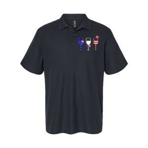 4th Of July Red White Blue Wine USA Glasses Softstyle Adult Sport Polo