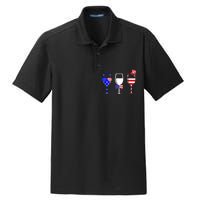 4th Of July Red White Blue Wine USA Glasses Dry Zone Grid Polo