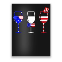 4th Of July Red White Blue Wine USA Glasses Poster