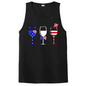 4th Of July Red White Blue Wine USA Glasses PosiCharge Competitor Tank