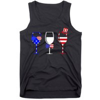 4th Of July Red White Blue Wine USA Glasses Tank Top