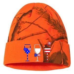 4th Of July Red White Blue Wine USA Glasses Kati Licensed 12" Camo Beanie