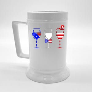 4th Of July Red White Blue Wine USA Glasses Beer Stein