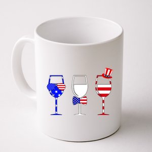 4th Of July Red White Blue Wine USA Glasses Coffee Mug