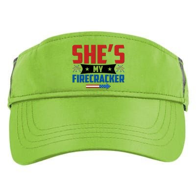 4th of July She's My Firecracker Matching Shirt Adult Drive Performance Visor